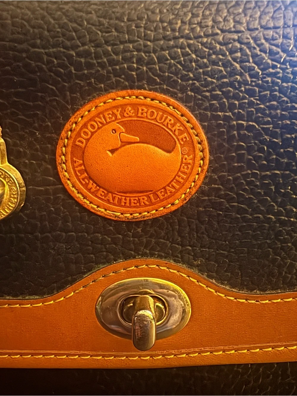 Dooney & Bourke Dark Brown and Tan Leather Briefcase Satchel
